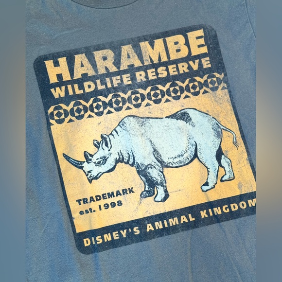 Disney Animal Kingdom Parks Harambe blue tee shirt size small - Picture 4 of 5